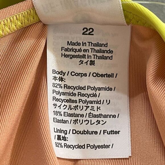 J. Crew Swimsuit Sz 22 One Piece Ruched One Shoulder Lemon Sorbet Yellow BC108 - Picture 7 of 10